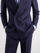 Husbands - Double-Breasted Wool-Fresco Suit - Blue