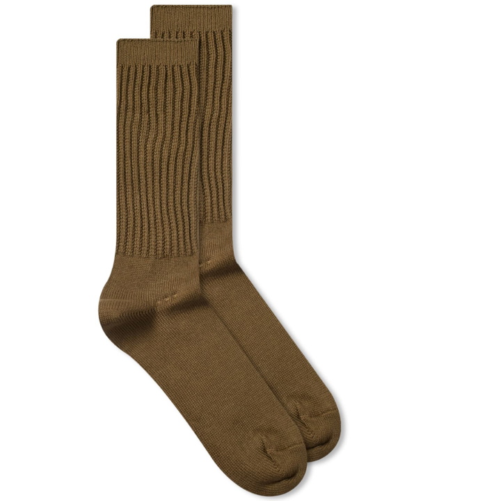 Photo: Anonymous Ism Tack Rib Crew Sock in Olive