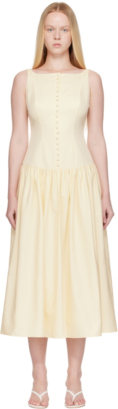 Photo: Mirror Palais Yellow Kissing Booth Midi Dress