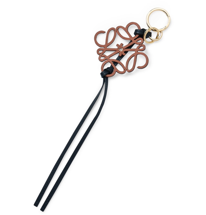 Photo: Loewe - Anagram Leather and Gold-Tone Key Fob - Brown