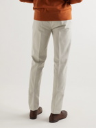 Rubinacci - Straight-Leg Pleated Cotton-Twill Trousers - Gray