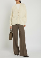 Moncler Wool and Cashmere-blend Cardigan Natural