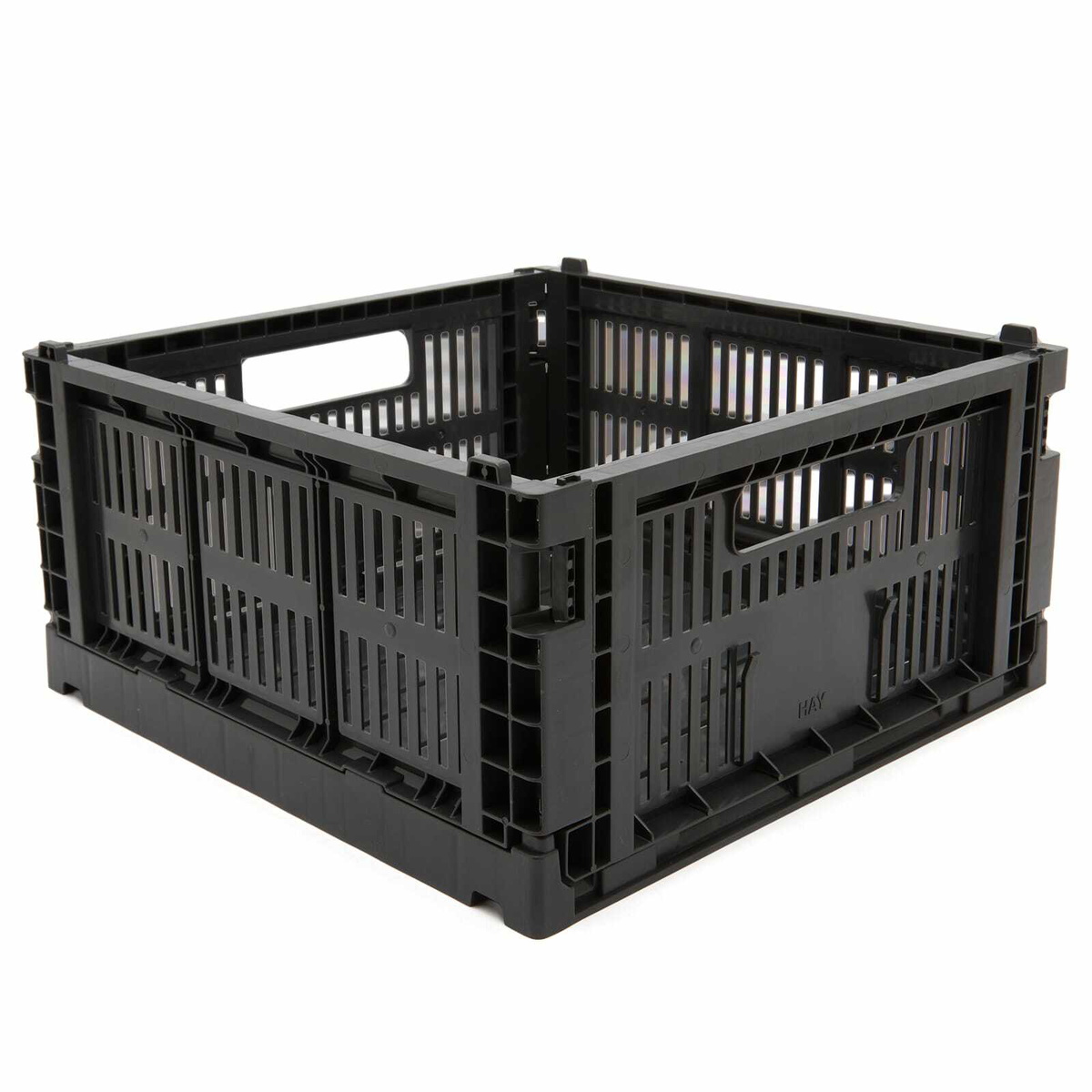 HAY Medium Square Recycled Colour Crate in Charcoal 