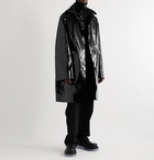 Rick Owens - Oversized Coated Cotton-Blend Hooded Coat - Black