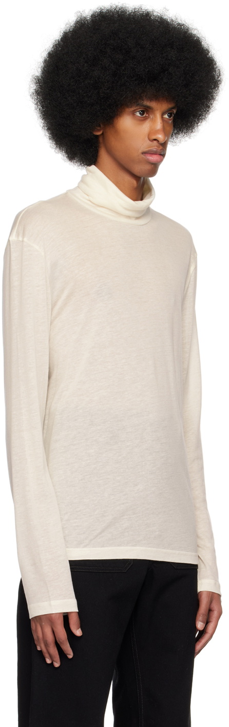 Filippa K Off-White Semi-Sheer Turtleneck