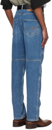 Martine Rose Blue & Khaki Camo Reversible Jeans