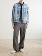 A.PRESSE - Checked Denim Jacket - Blue