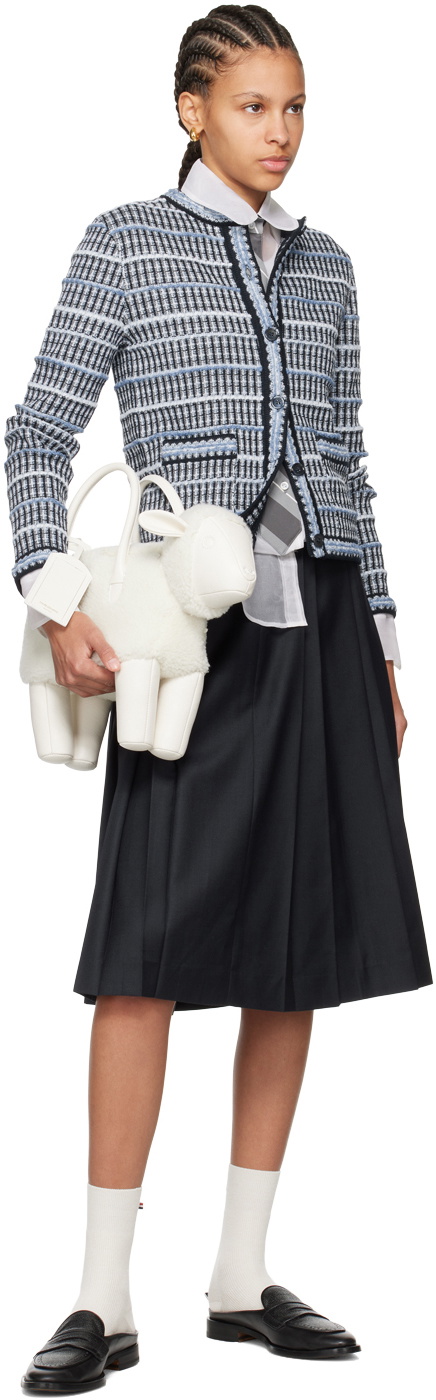Thom Browne Blue Crewneck Cardigan