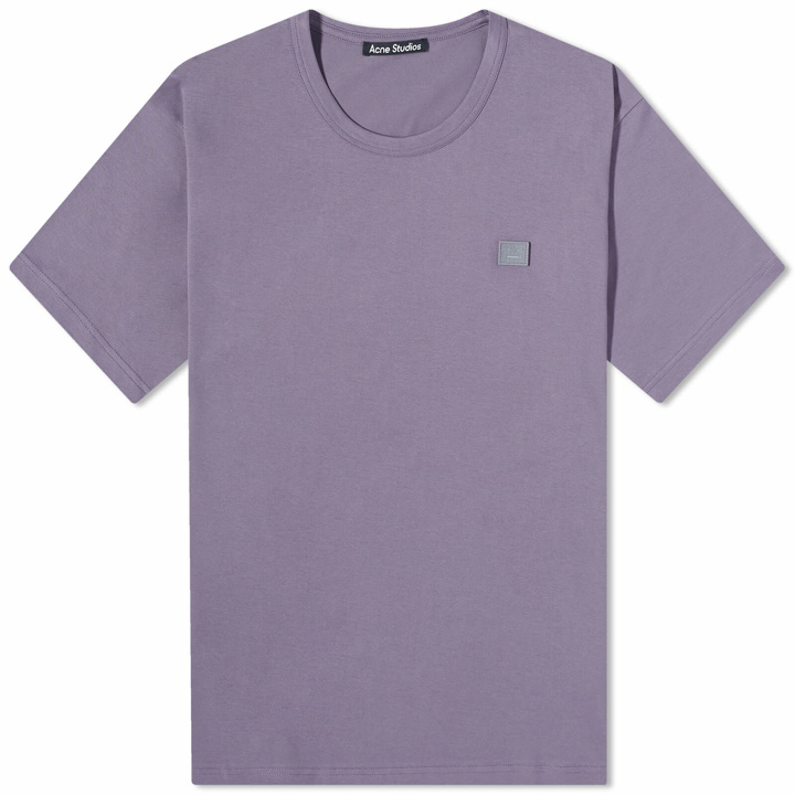Photo: Acne Studios Men's Nash Face T-Shirt in Faded Purple