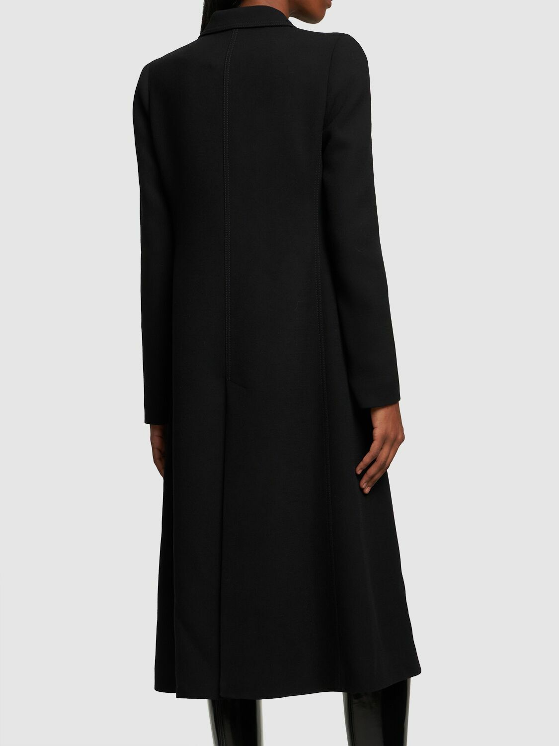 GIAMBATTISTA VALLI - Wool Crepe Double Breast Long Coat Giambattista Valli