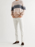 Loro Piana - Striped Silk, Camel and Cashmere-Blend Sweater - Neutrals