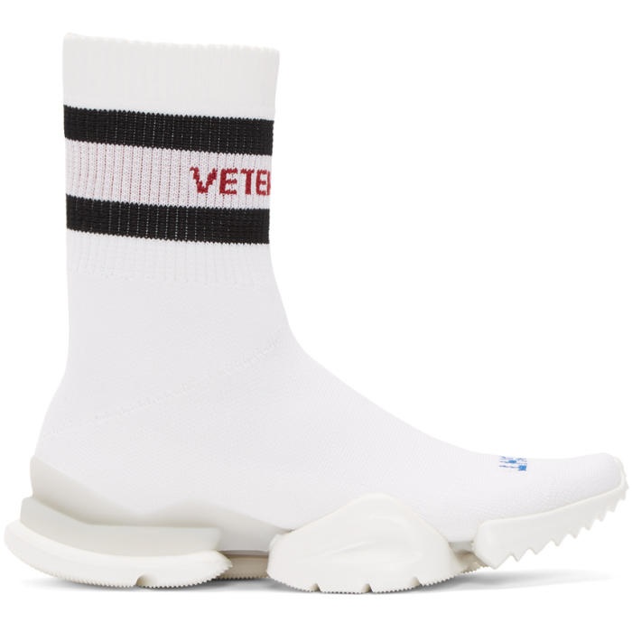 Photo: Vetements White Reebok Edition Sock Pump High-Top Sneakers