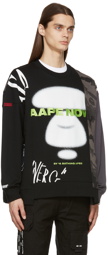 AAPE by A Bathing Ape Black Paneled Crewneck Sweater