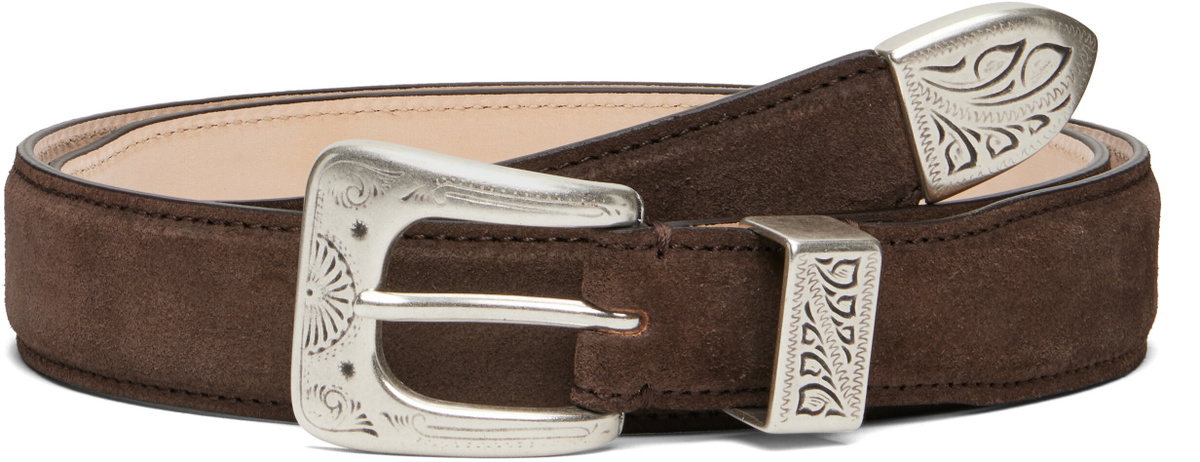 Drake's Brown Suede Western Belt
