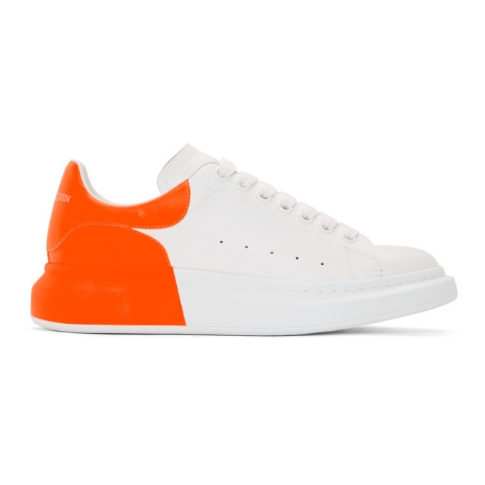 Photo: Alexander McQueen White and Orange Oversized Sneakers