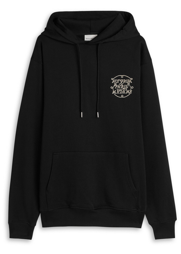 Photo: DRÔLE DE Monsieur Nfmp Embroidered Hooded Cotton Sweatshirt Black