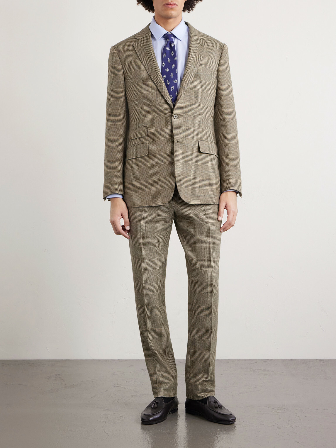 Ralph Lauren Purple label - Checked Silk, Wool and Cashmere-Blend Blazer - Green