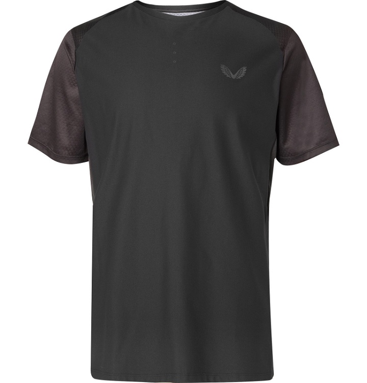Photo: CASTORE - Pro Performance Stretch Tech-Jersey and Mesh T-Shirt - Black