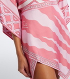 Pucci Fiamme asymmetric silk twill skirt