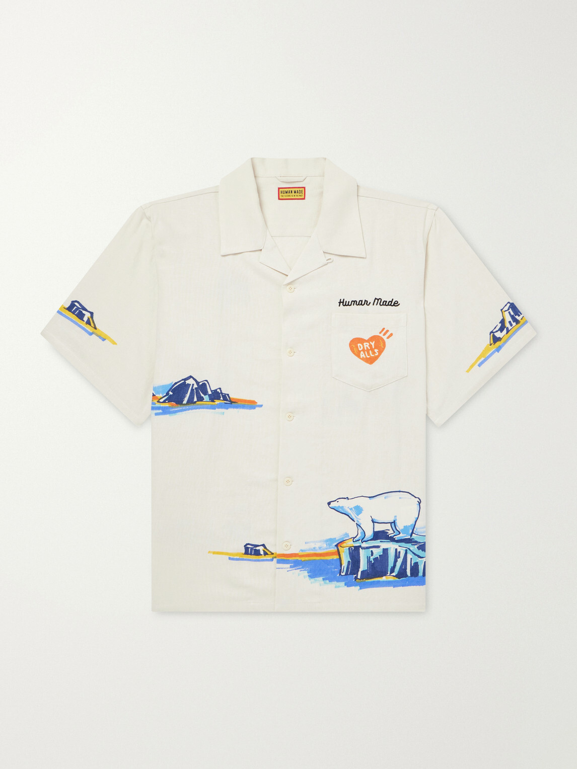 Human Made - Camp-Collar Printed Poplin Shirt - White