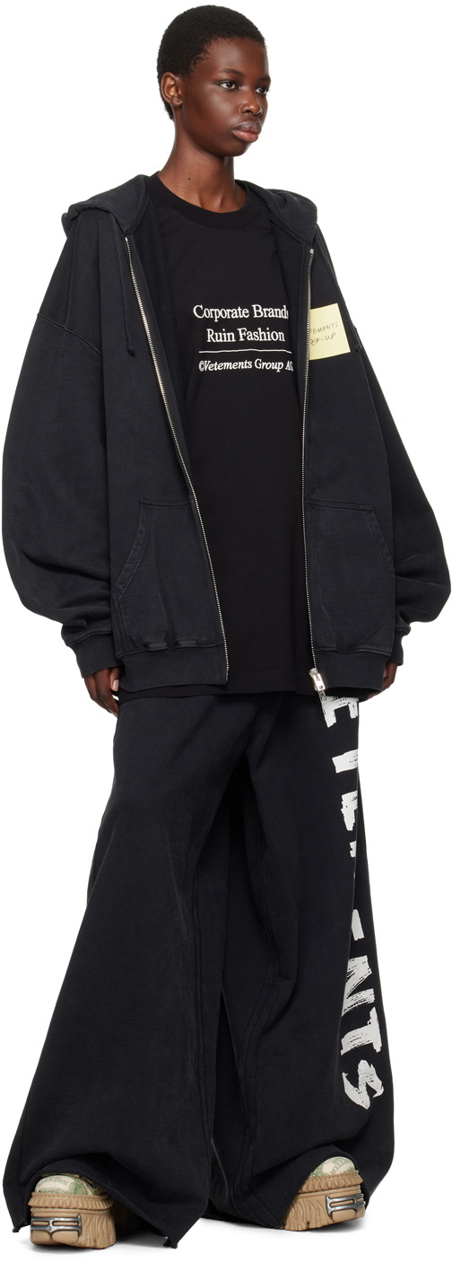 VETEMENTS Black Anarchy Sweatpants