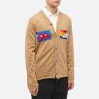 Comme des Garçons SHIRT Men's Invader Graphic Cardigan in Camel