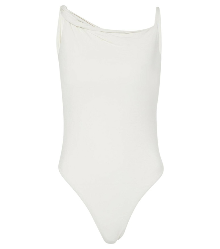 Photo: Entire Studios Torbid asymmetric jersey bodysuit