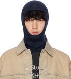 Acne Studios Navy Face Logo Balaclava