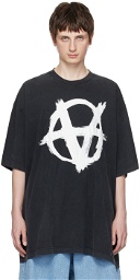 VETEMENTS Black Reverse Anarchy T-Shirt