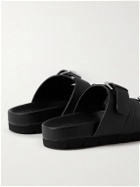 Grenson - Florin Rubberised Leather Sandals - Black