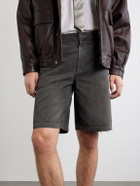 Enfants Riches Déprimés - Straight-Leg Distressed Cotton and Linen-Blend Twill Shorts - Gray