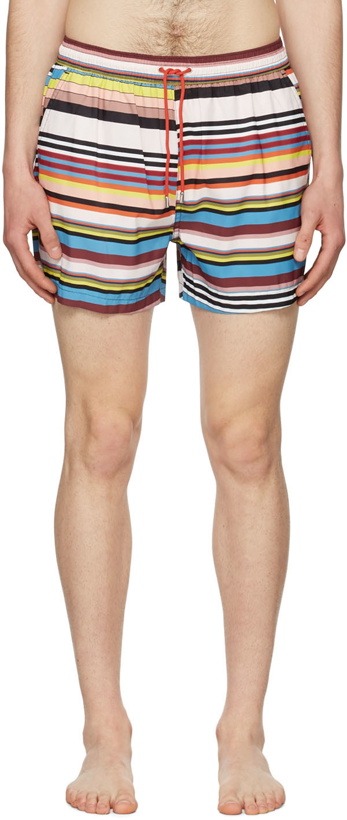 Photo: Paul Smith Multicolor Recycled Polyester Swim Shorts