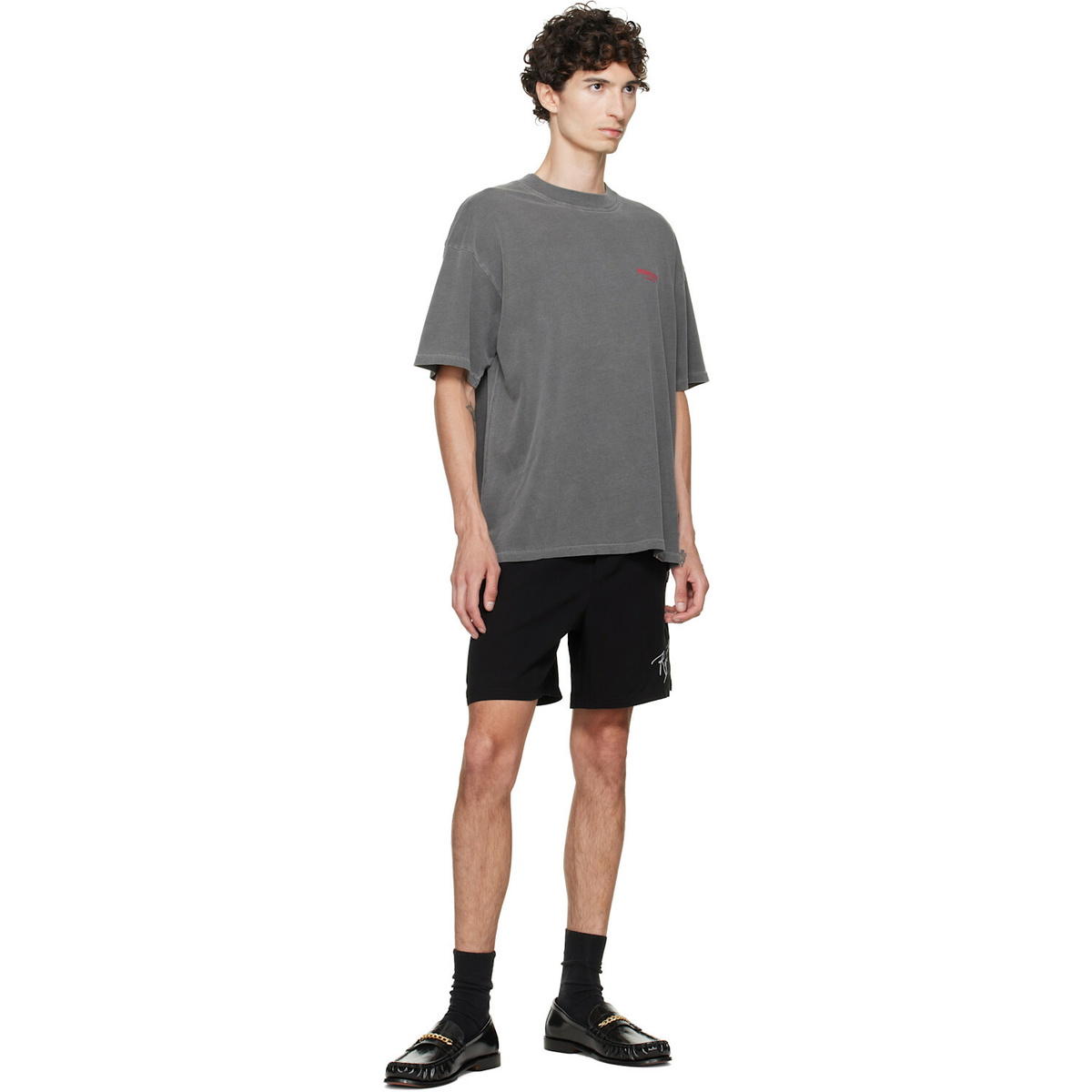 Represent Black 'Love and Kisses' Shorts
