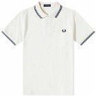 Fred Perry Authentic Men's Twin Tipped Polo Shirt - Made in England in Ecru/Navy/Navy