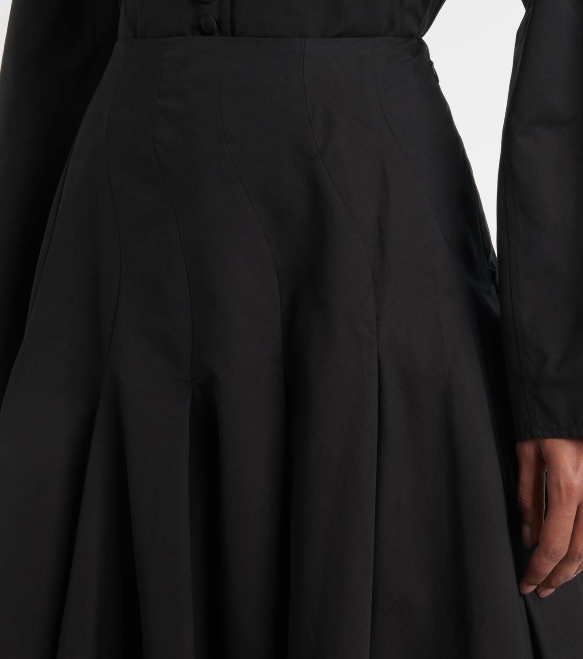 Fforme Rio asymmetric cotton midi skirt