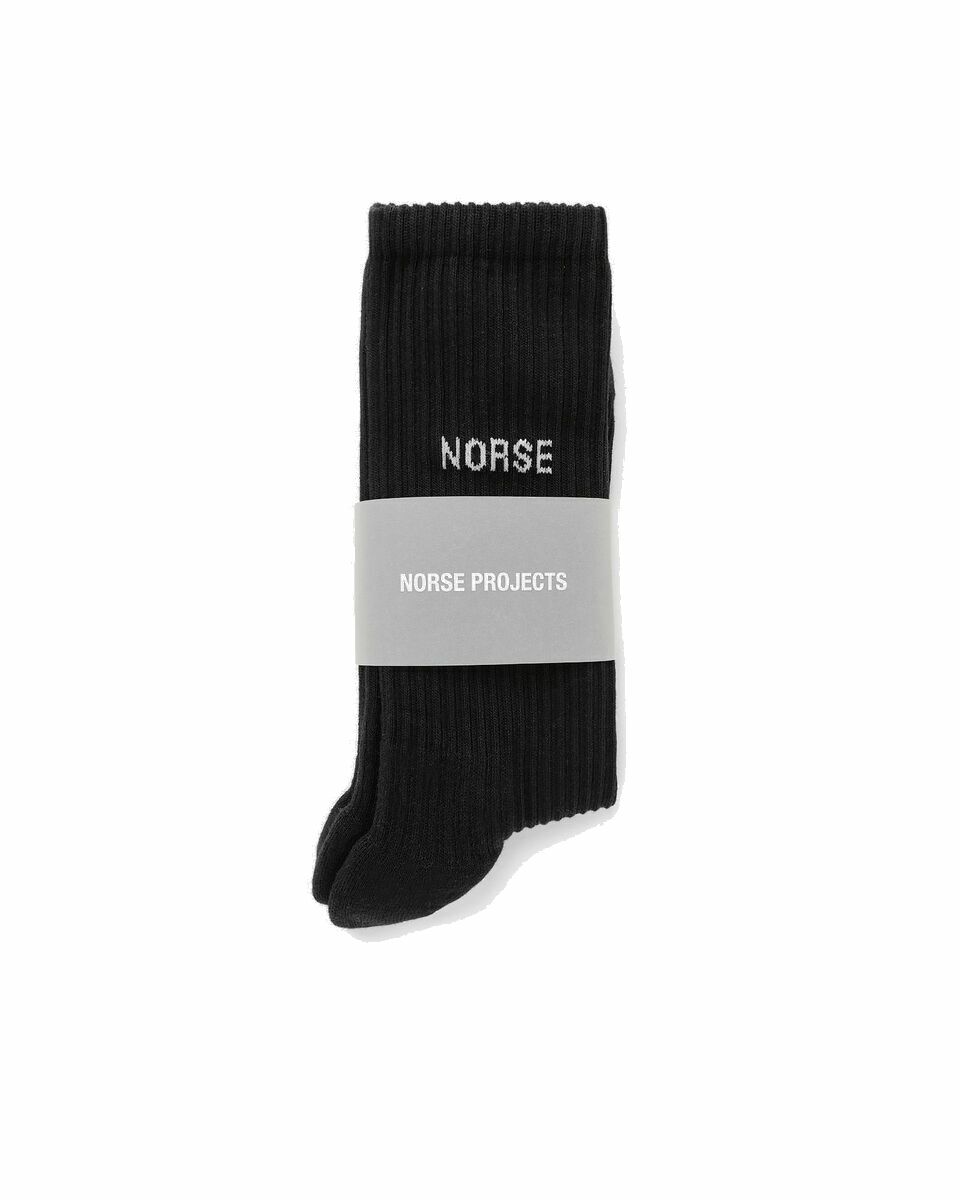 Photo: Norse Projects Bjarki Logo Black - Mens - Socks