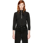 Unravel Black Terry Zip Hoodie Bodysuit