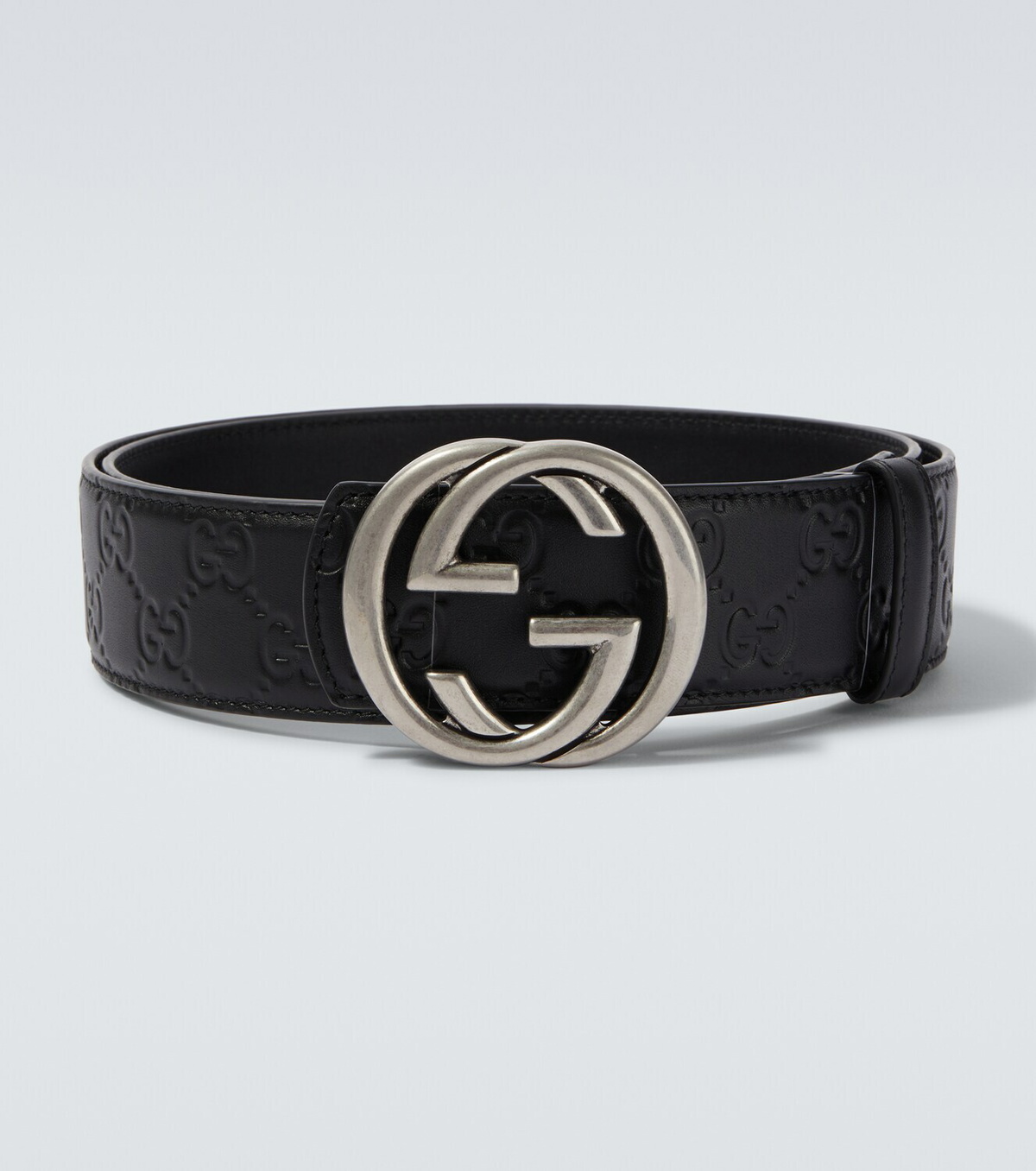 Gucci Interlocking Belt Leather Black SK Gucci Interlocking G Monogram Leather Belt Black | eBay main image 4