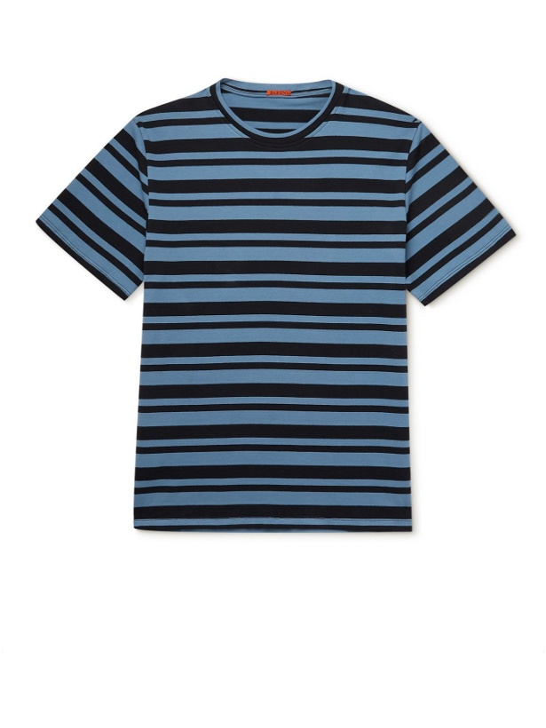 Photo: BARENA - Striped Cotton-Jersey T-Shirt - Blue