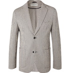 Officine Generale - Slim-Fit Unstructured Gingham Cotton-Blend Seersucker Blazer - Blue