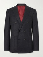 Canali - Kei Double-Breasted Wool Blazer - Gray