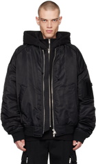 Juun.J Black Layered Bomber Jacket