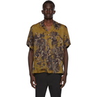 CMMN SWDN Khaki and Black Paisley Short Sleeve Shirt