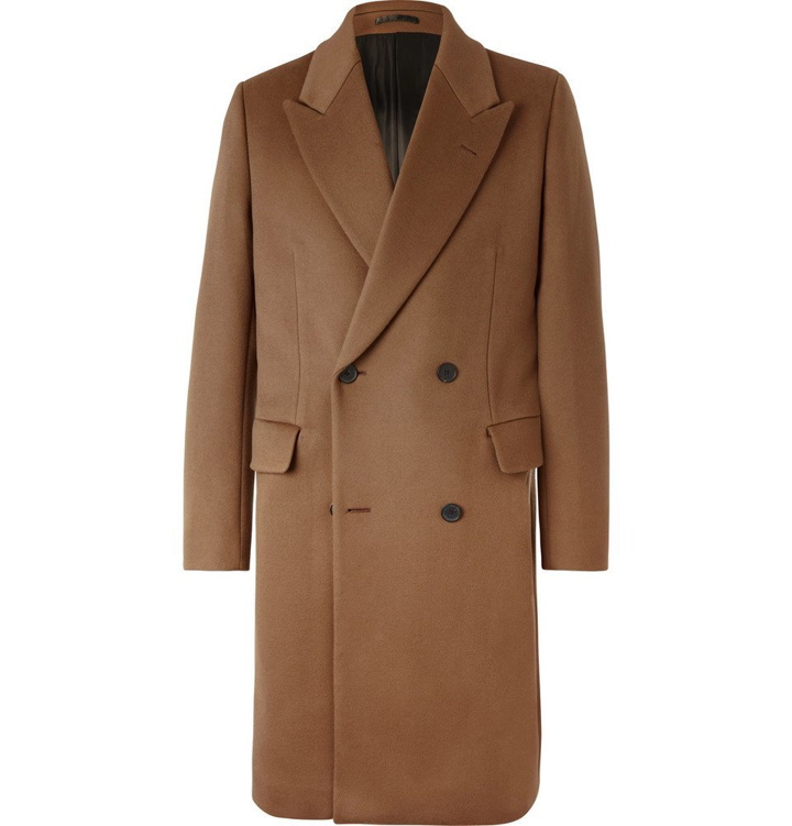 Photo: The Row - Mickey Double-Breasted Super 180s Wool Coat - Camel