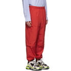 Balenciaga Red Nylon Zipped Lounge Pants