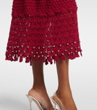Rabanne Embellished crochet cotton midi skirt