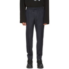 Juun.J Navy Pinstripe Drawstring Trousers