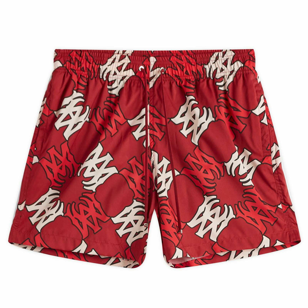 AMIRI Men's Quad Print Swim Shorts in Deep Red Amiri