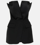 Alexander McQueen Tuxedo strapless wool top