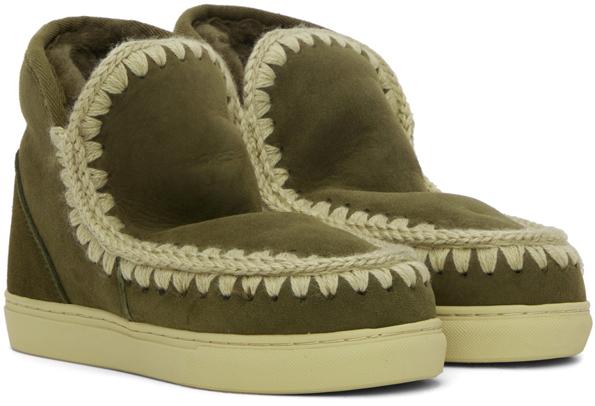 Mou Khaki Stitch Boots